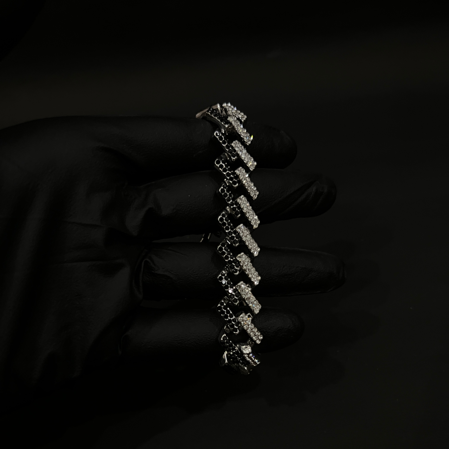 Retro iced out seek bracelet