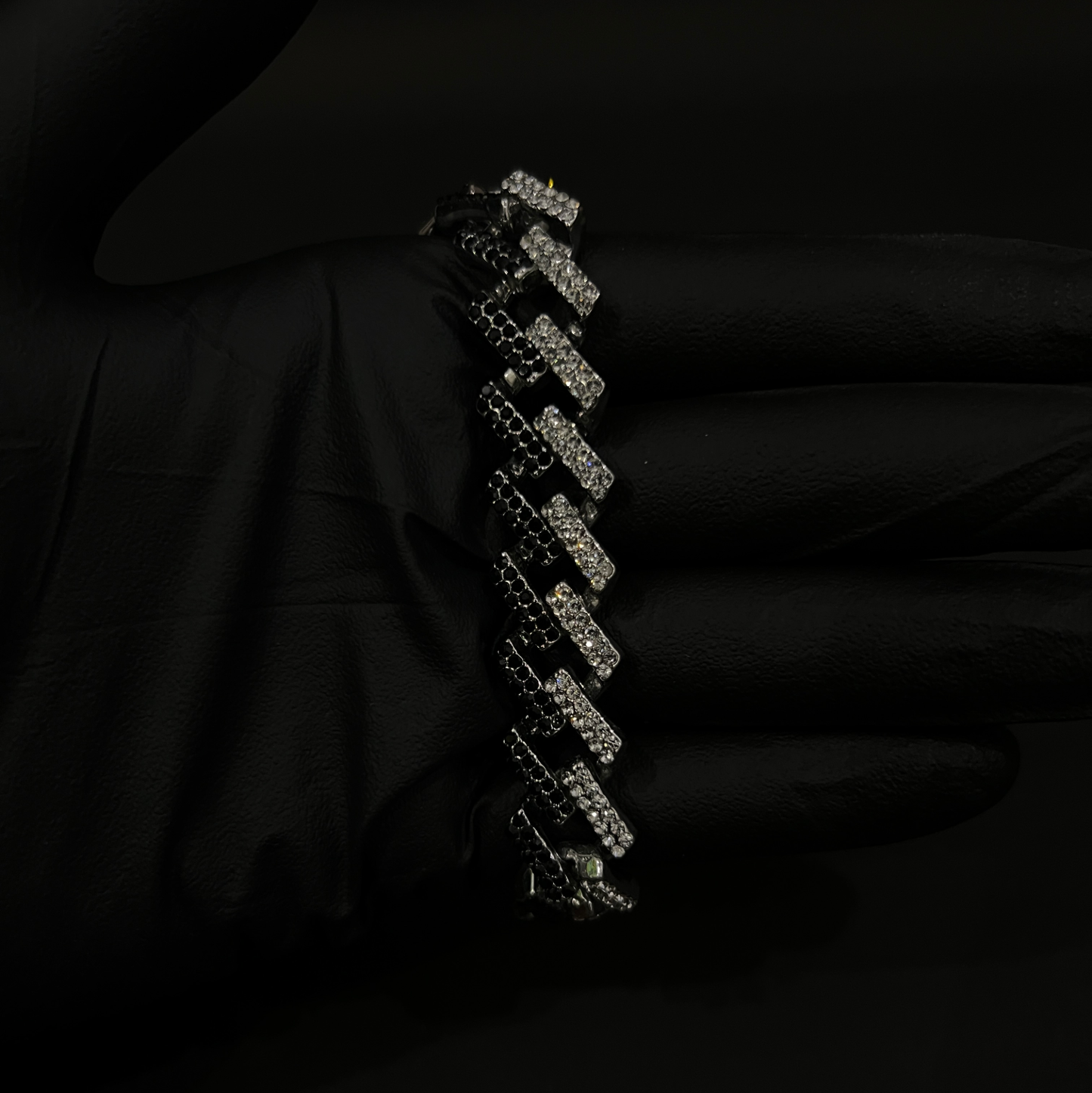 Retro iced out seek bracelet