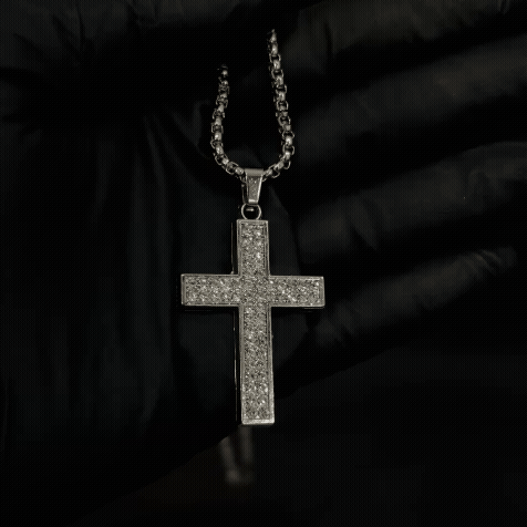 Lord iced cross pendant with chain