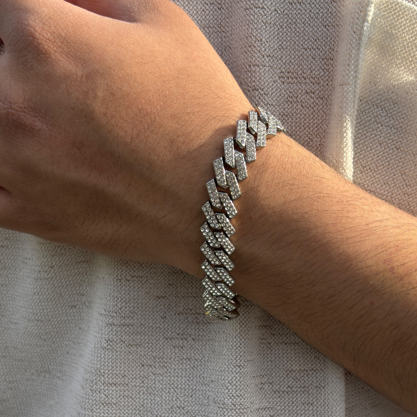 Iced out prism cuban bracelet