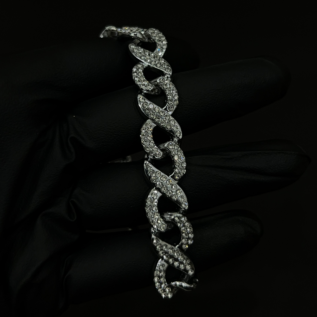 Orbit Wound Iced Out Prism Cuban Bracelet