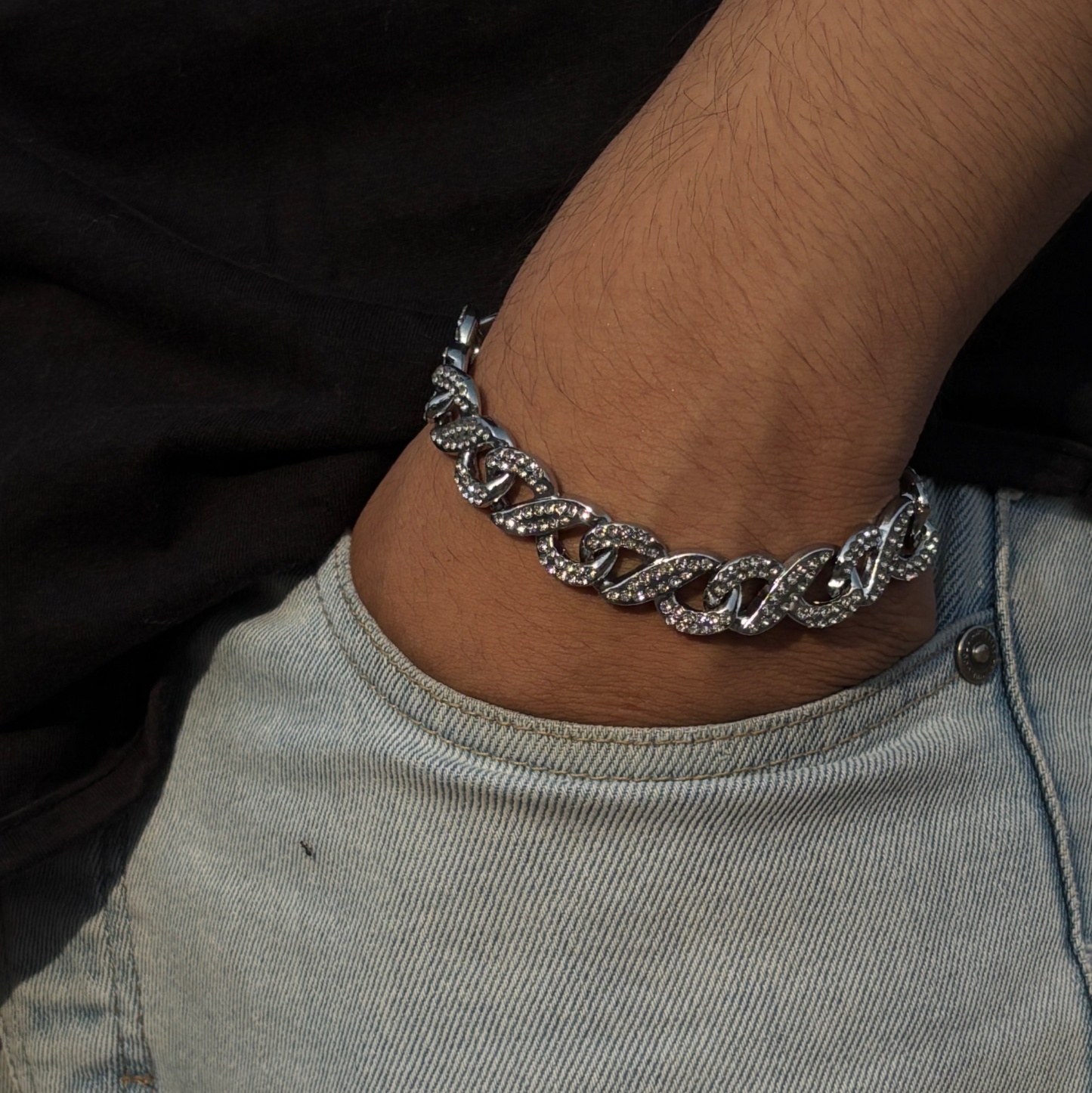 Orbit Wound Iced Out Prism Cuban Bracelet