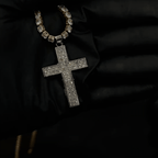 Vampire iced cross pendant with chain