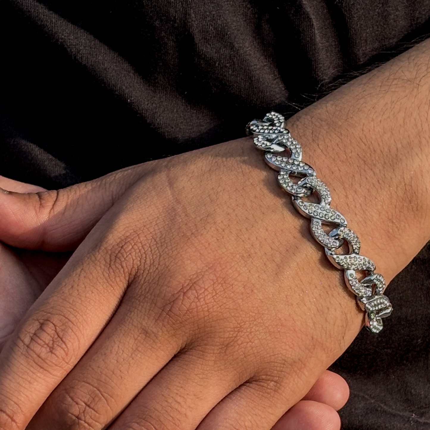 Orbit Wound Iced Out Prism Cuban Bracelet