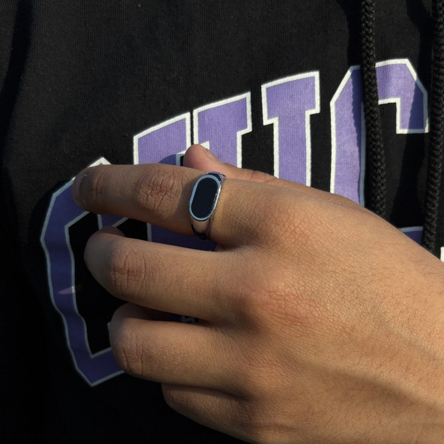 Prime atmos black signet ring