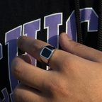 Rouft black signet ring