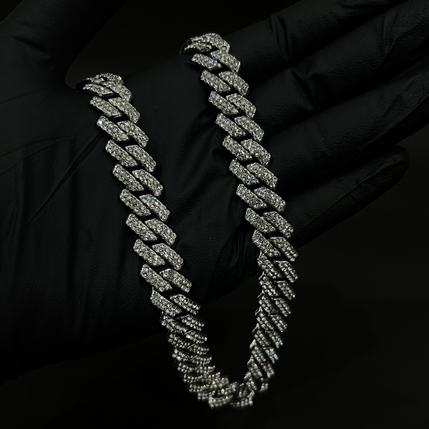 Iced out cuban prism chain