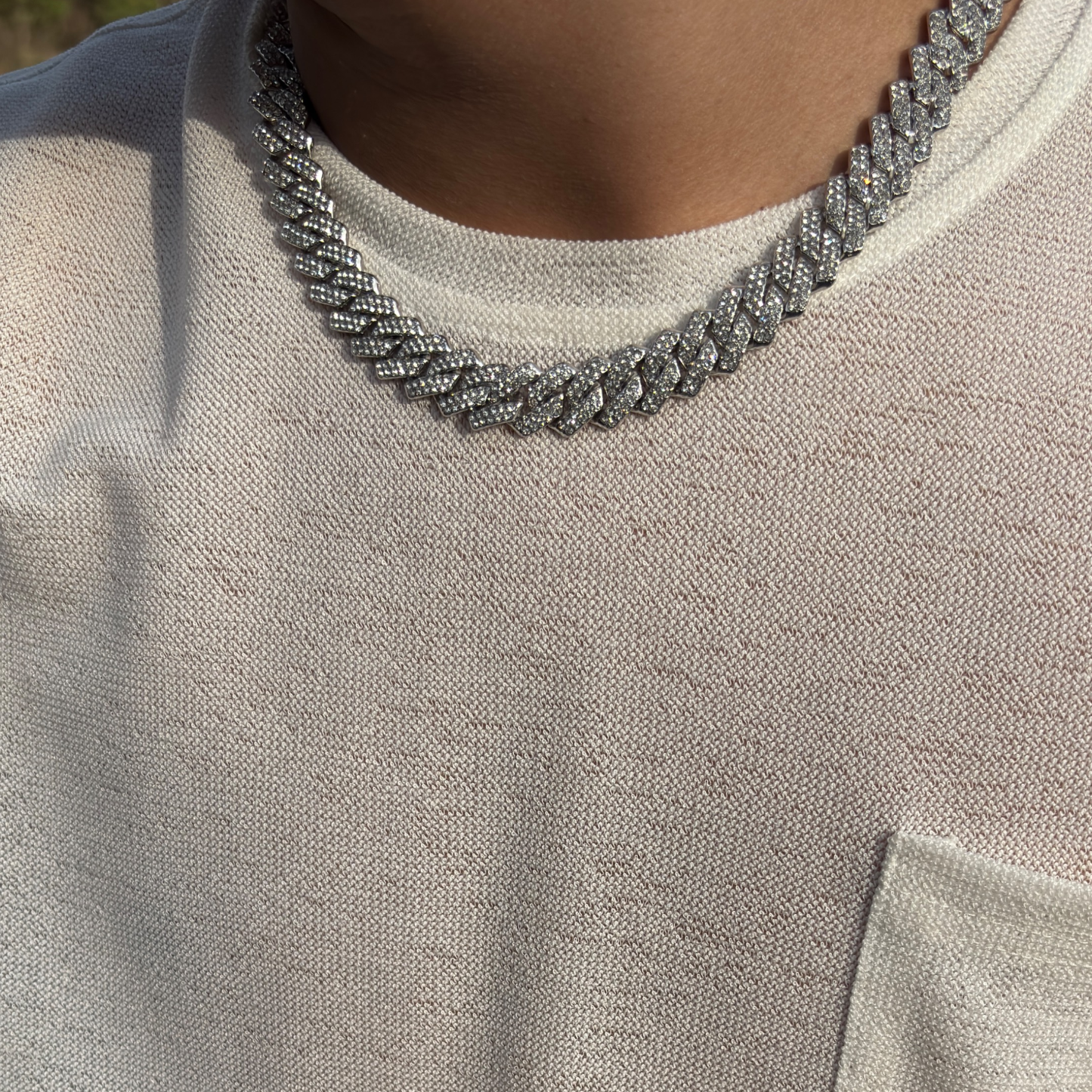 Iced out cuban prism chain