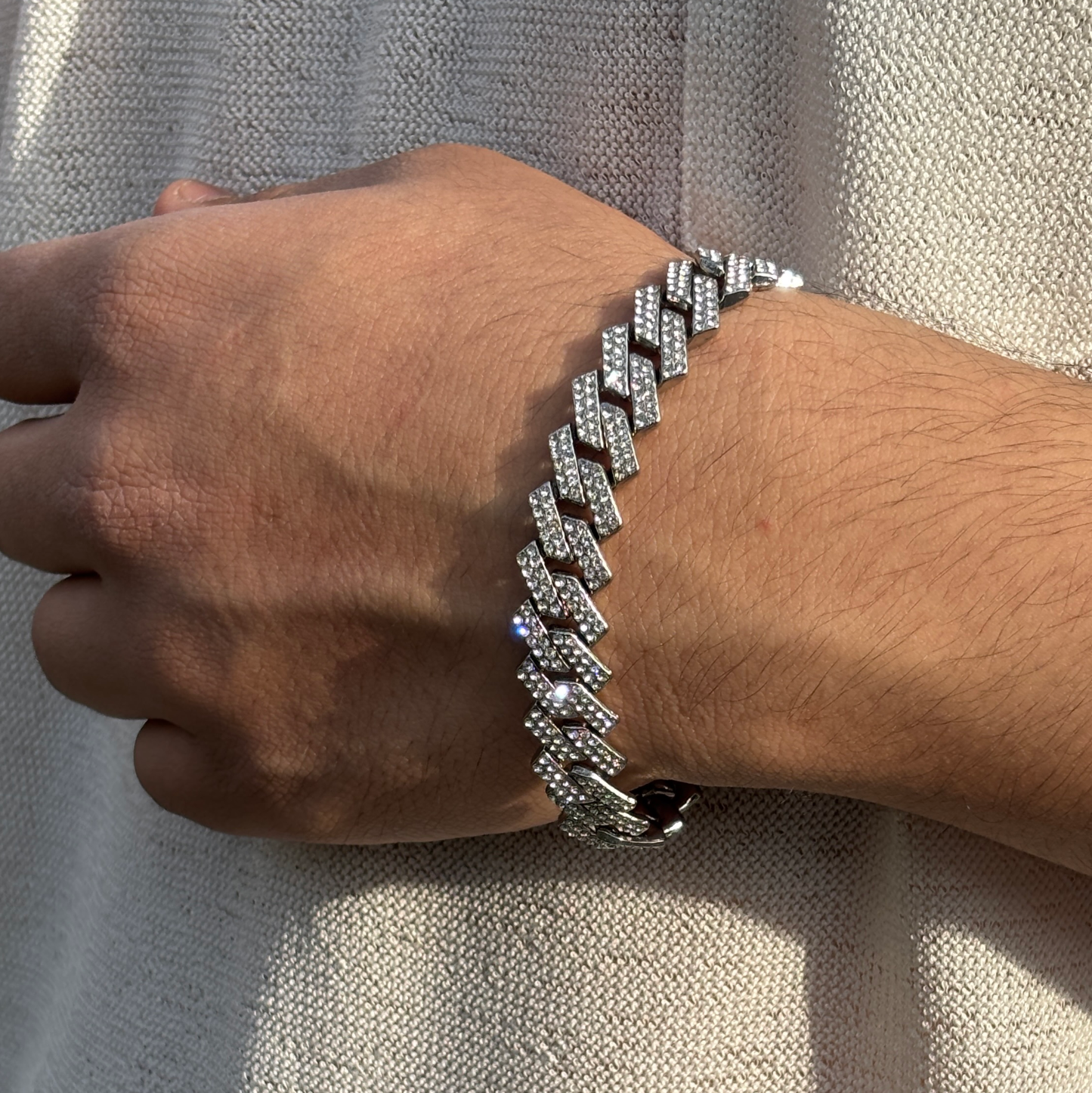 Iced out prism cuban bracelet
