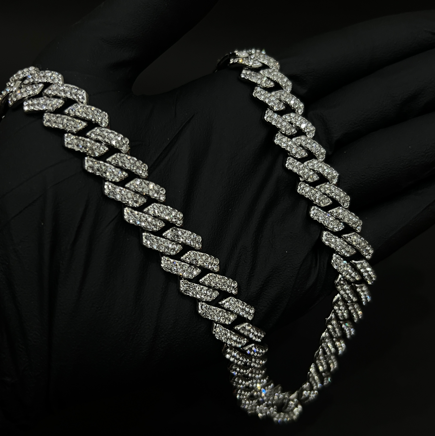 Iced out cuban prism chain