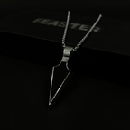 Black stone arrow pendant with chain