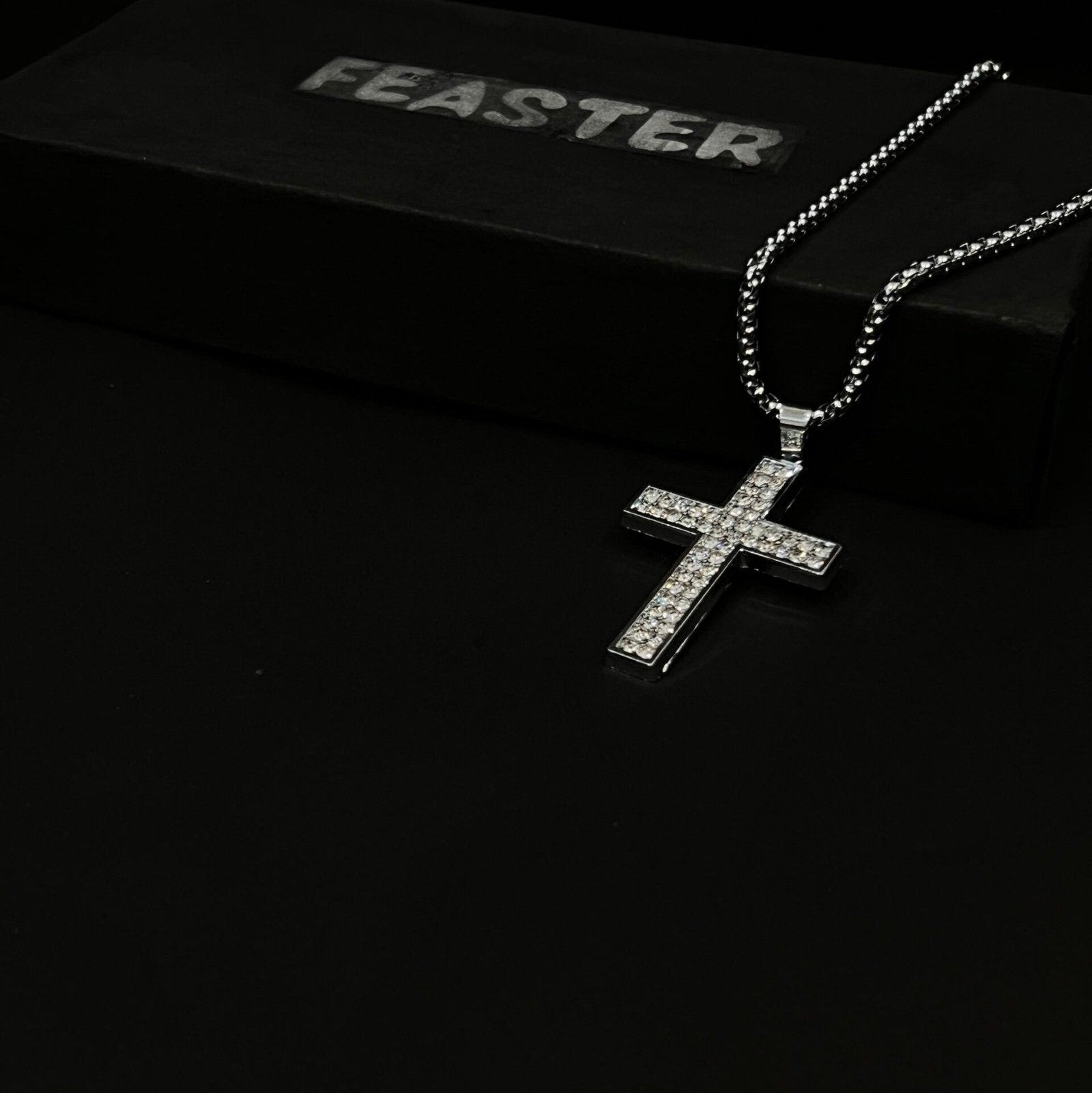 Lord iced cross pendant with chain