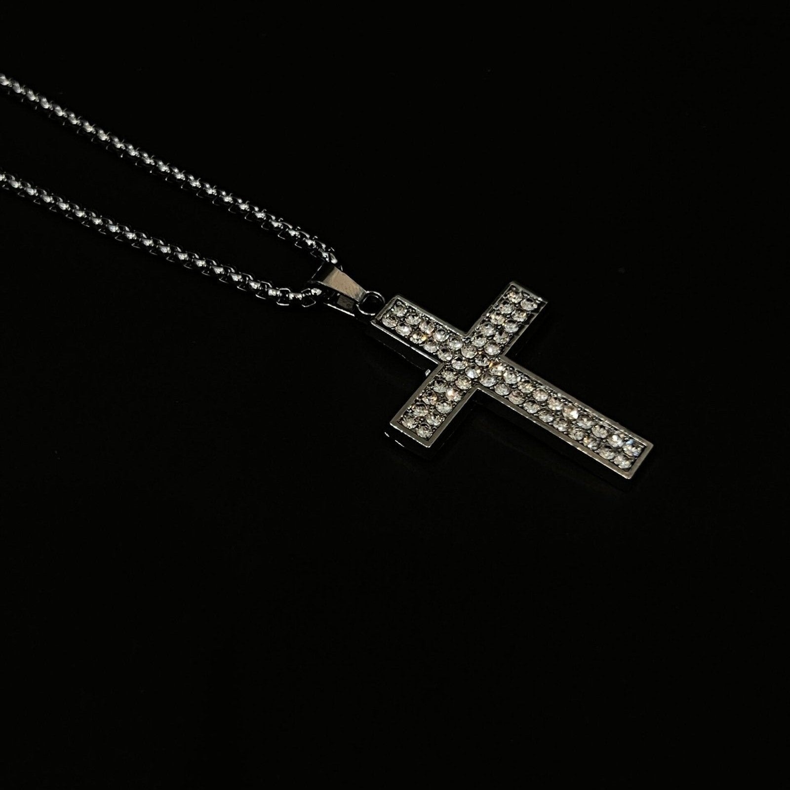 Lord iced cross pendant with chain