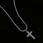 Vampire iced cross pendant with chain
