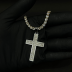 Vampire iced cross pendant with chain