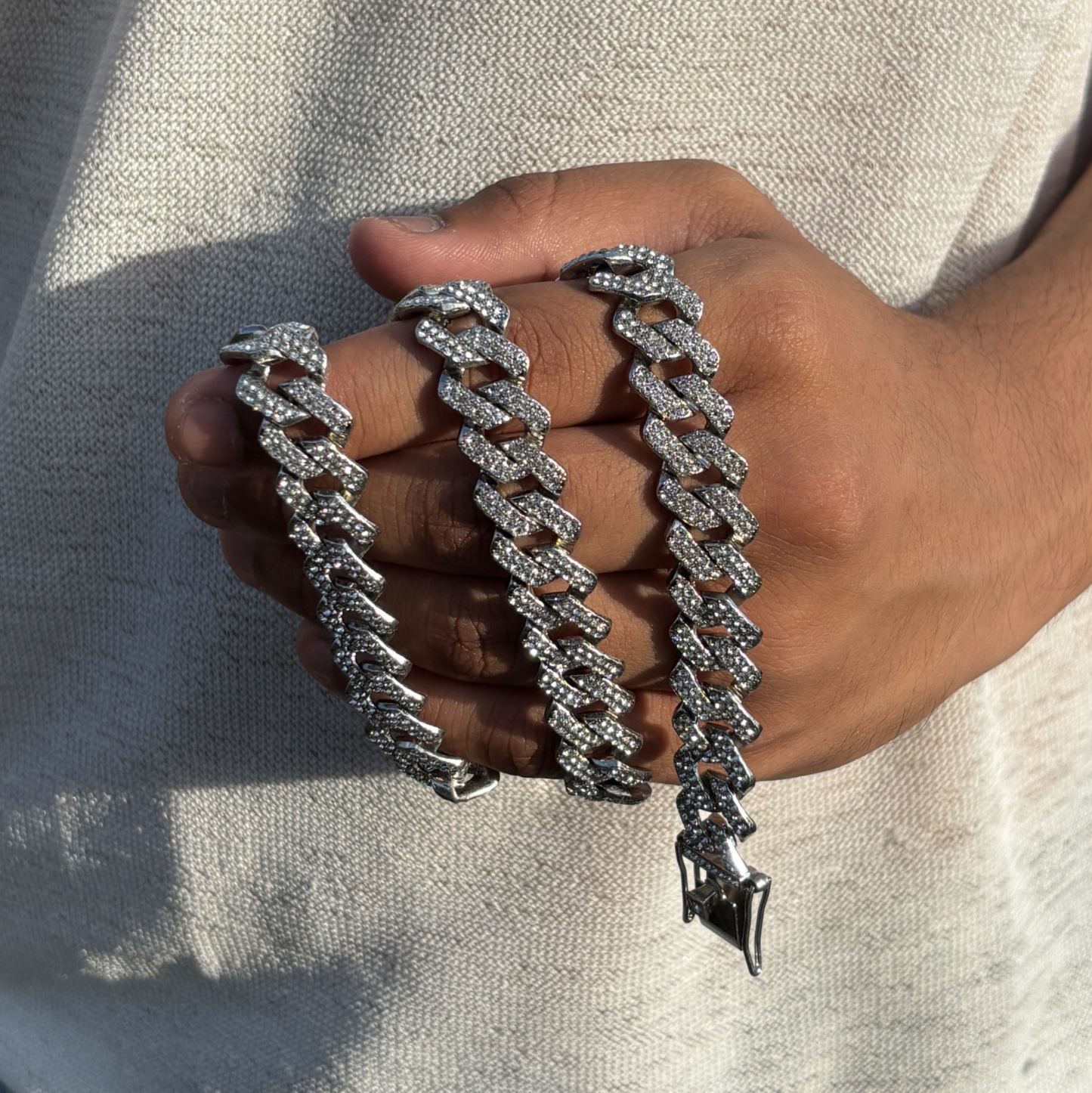 Iced out cuban prism chain
