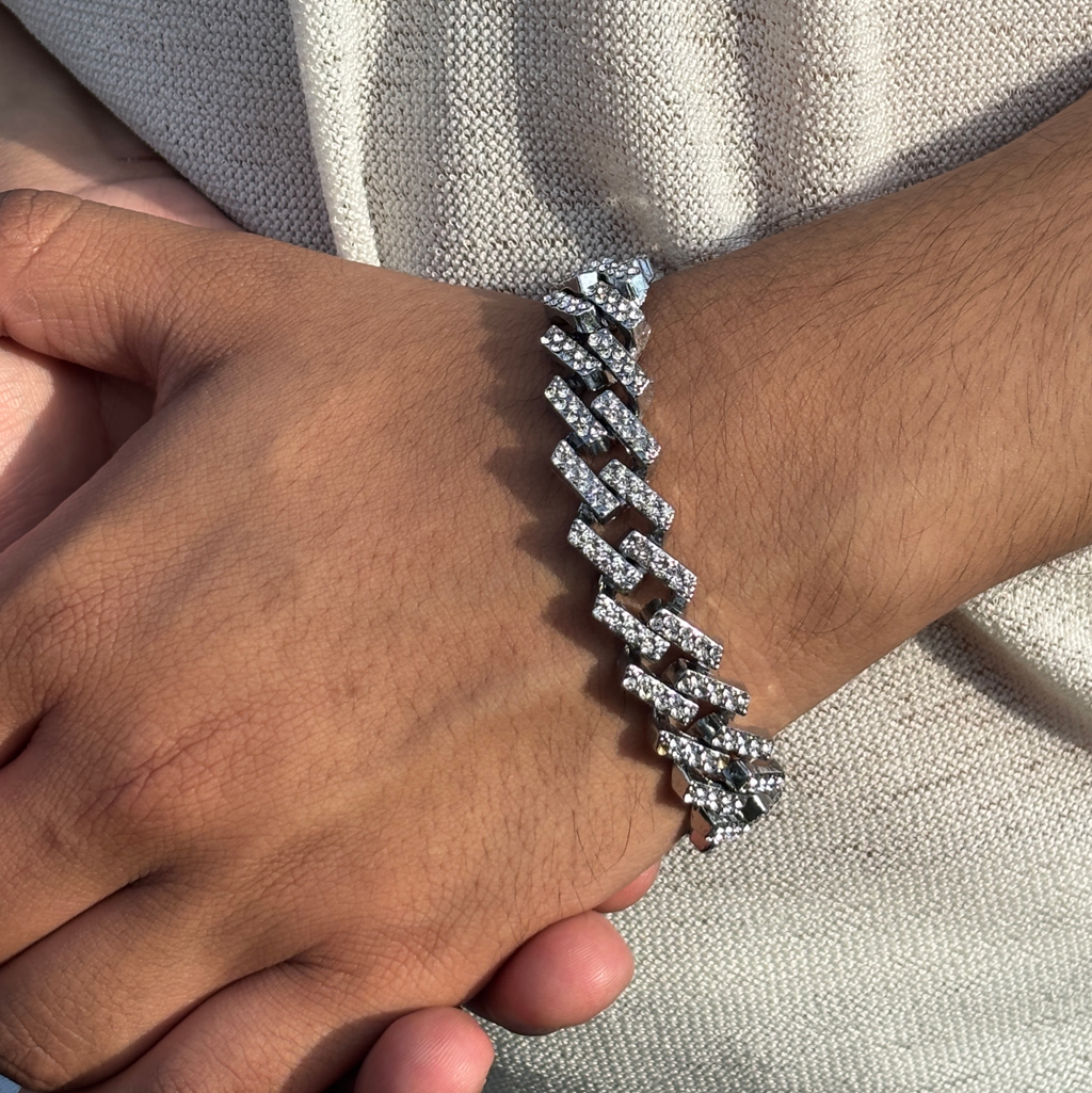 Iced out prism cuban bracelet