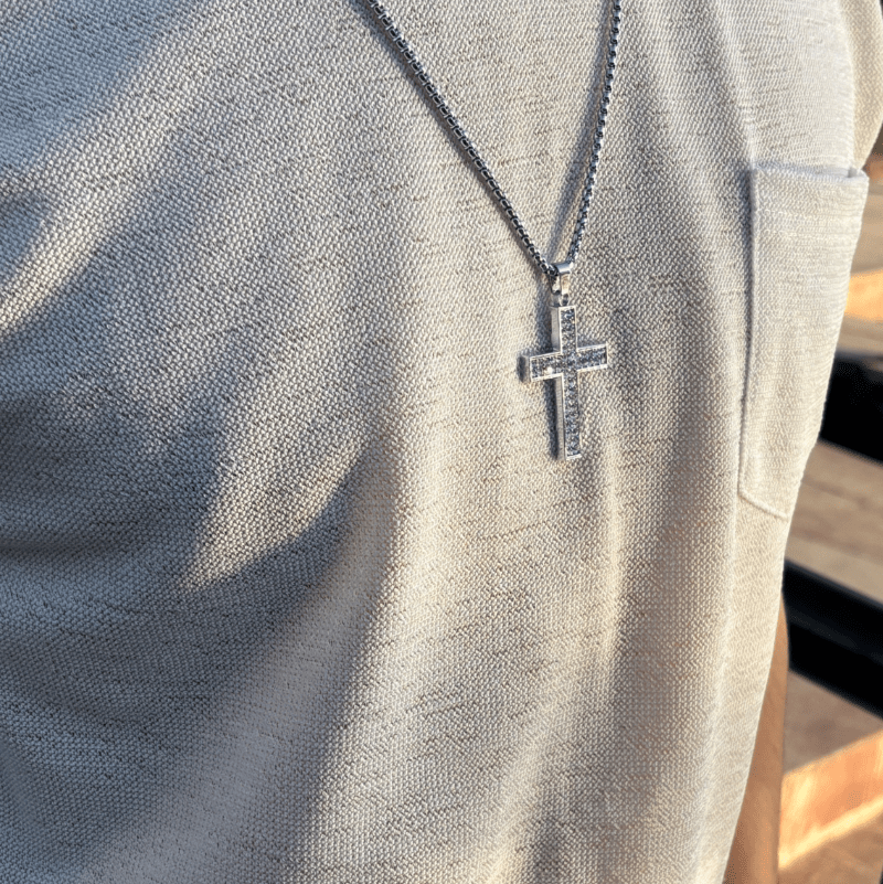 Lord iced cross pendant with chain