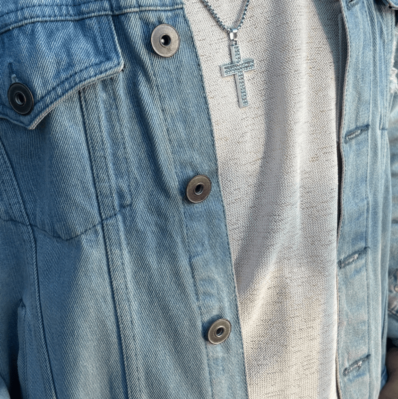 Lord iced cross pendant with chain
