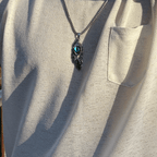 Evil eye feather pendant with chain